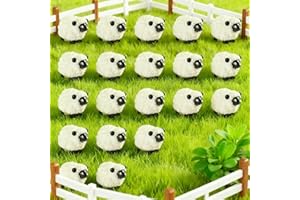 MUYAPAY 20 Figuras Jardin Exterior, Animales de Juguete, Mini Adornos Jardin Exterior, Modelo de Animales, Adornos Escena Miniatura Pastoral DIY Adornos, para Amantes Las Ovejas Decoración Jardín