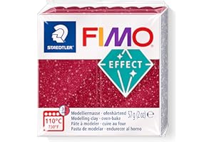 STAEDTLER 8010-202 FIMO Effect - Arcilla polimérica para modelar de secado al horno, color rojo galaxy (pastilla 57 g.)