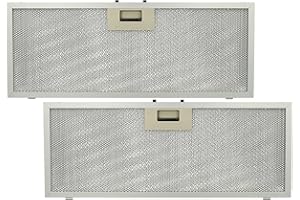 vhbw 2x Filtro metálico de grasa reemplaza Elica GF03FC para campana extractora - 45,9 x 17,7 x 0,85 cm metal