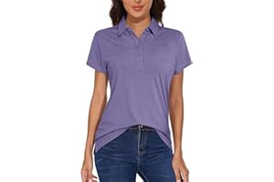 MAGCOMSEN Damen Poloshirts Golf Kurzarm Shirt Schnelltrocknend Sporthirts UV UPF 50+ Sommershirt Atmungsaktiv Outdoor Laufshirts mit 1/4 Knopfleiste