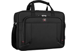 Wenger 600649 PROSPECTUS 16 Inch Laptop Briefcase, Padded Laptop Compartment with iPad/Tablet/eReader Pocket in Black {15 Litre}