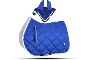 GALLOP SHOP General - Set di coprisella con velo da mosca, colore: Blu reale