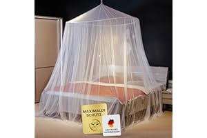 ‎NOMOSQUI NOMOSQUI Moskitonetz Bett [Rund Riesig]- Mückennetz Outdoor & Zuhause - Fliegennetz für Doppelbett & Einzelbett - Mosquito Netz Reise - Bettvorhang Mückenschutz vor Moskito, Fliegen - Moskitoschutz