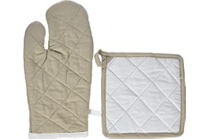 STOF Lovely CASA - Lot de 2 Gants de Toilette - Taille Gant 30x15 cm, manique 20x20 cm - 100% Coton - Couleur Ecru Lin - Modèle Uni - Linge de Bain - Doux et de Bonne qualité - Certifié Oeko Tex