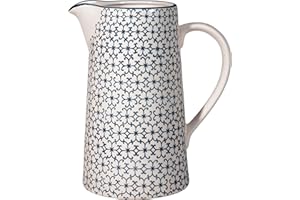 Bloomingville Brocca dell'Acqua Kristina - lattiera de gres colorato ø 13,5 H 22,5 cm, Blu, Ceramica Gres, capacità 2000 ml