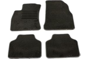 DBS - Tapis de Sol - Voiture/Auto - Semi Sur Mesure - 4 Pièces : Avant + Arrière - Antidérapant, Noire