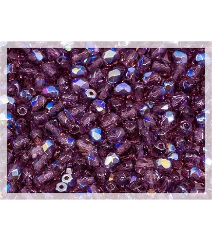 50-Piece Czech Glass Teardrop Beads, 6x9mm, Transparent Amethyst Purple | Code 20030 | For Jewelry Making & Crafts