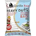 HEAVY DUTY 5 VACUUM STORAGE BAGS by Gorilla Bags, Extra Large 100x80cm. Extra Strong 110 Microns. Double Zip Seal & Unique Turbo Valve Keeps Items Compressed For Longer.