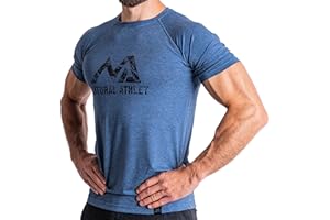 NATURAL ATHLET - T-Shirt de Fitness Slim-Fit pour Hommes, Long, Séchage Rapide, Idéal pour Gym, Musculation, Entraînement en Force et Autres Sports