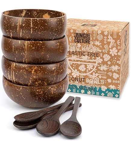 Coffret Cadeau NOYA : 2 Bols En Noix De Coco Assortis + 1 Bougie Parfum Framboise-Vanille