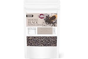 Rulop Black Peppercorn 250g - Gourmet Black Peppercorn - Black Peppercorns for Grinders, Packed in Resealable Pouch to Maintain Freshness
