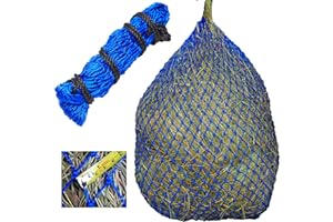 T TEKE Filet à Foin Ultra Lent, 99,1 cm de Long avec Trous d'alimentation de 2,5 cm ± 0,6 cm, Sacs à Foin pour Chevaux, chèvres, avec Un Cordon de Rechange supplémentaire