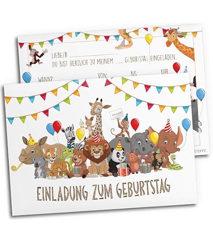 12 Einladungskarten Kindergeburtstag DIN A6 – Märchen-Motiv, Beschriftbar, Für Mädchen Und Jungen, Hochwertiges Papier, Fertige Felder Zum Ausfüllen
