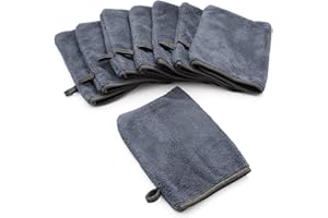 YSN Home Collection - Soffici guanti in microfibra 16 x 21 cm – 8 pezzi – grigio