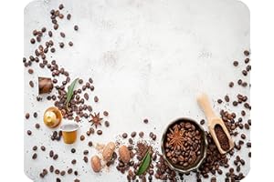 Coffee Beans - Glass Worktop Saver/Protector | Kitchen Cutting Board - by Pearl Glass (50 x 40cm)