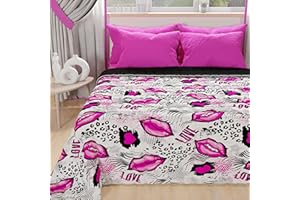 PETTI Artigiani Italiani - Copriletto Una Piazza e Mezza, Trapuntino Una Piazza e Mezza, Trapunta Primaverile Double Face Tinta Unita e Stampa Digitale, Lipstick Bianco, 100% Made in Italy