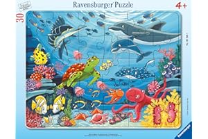 Ravensburger Kinderpuzzle - Unten im Meer - 30-48 Teile Rahmenpuzzle für Kinder ab 4 Jahren