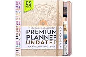 FREEDOM MASTERY Life Planner - Undated Weekly & Monthly Planner | 12-Month Organizer for Productivity, Happiness & Gratitude | Includes Affirmation Stickers, To-Do Lists & Foldable Vision Board – Start Anytime
