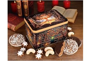 ‎LEBKUCHENWELT LEBKUCHEN WELT Nostalgie Blechdose mit Lebkuchenmischung ca. 720g Gebäckmischung Metallbox Geschenkbox Geschenk Schatulle Schatzkästchen Präsentdose