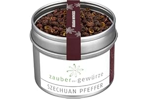 ‎ZAUBER DER GEWÜRZE Zauber der Gewürze Szechuan Pfeffer – Exotische Pfefferkörner mit zitronigem Aroma und leichter Schärfe, ideal für Huhn, Enten- und Wokgerichte, 35 g