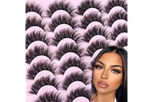 Falsche Wimpern Flauschige Faux Nerz Wimpern D Curl Katzenaugen Wimpern Falsche Wimpern 8-18MM Nerz Wimpern Flauschiges Volumen Dicke Wimpern Wispy 14 Paare von Lvmixwig