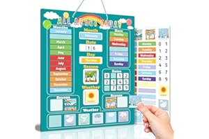 BIROYAL Kids Magnetic Calendar | My First Learning Calendar | Preschool Education Wall Calendar | Days of the Week and Months Learning Tool | Classroom Weather and Season Calendar for Toddlers