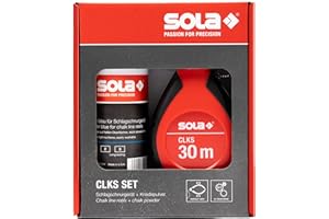 SOLA CLKS Juego de cuerda de percusión azul – 30 m de cuerda marcador con tiza azul 230 g en un práctico juego – rápida recogida del hilo mediante engranaje 6:1 – carcasa de plástico grande y