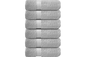Infinitee Xclusives Premium Hand Towels 6-Pack (40 x 72 cm) – 100% Cotton, Super Absorbent, Quick-Dry Towels for Bathroom, Hotel, Salon & Gym Use |Charming Grey|