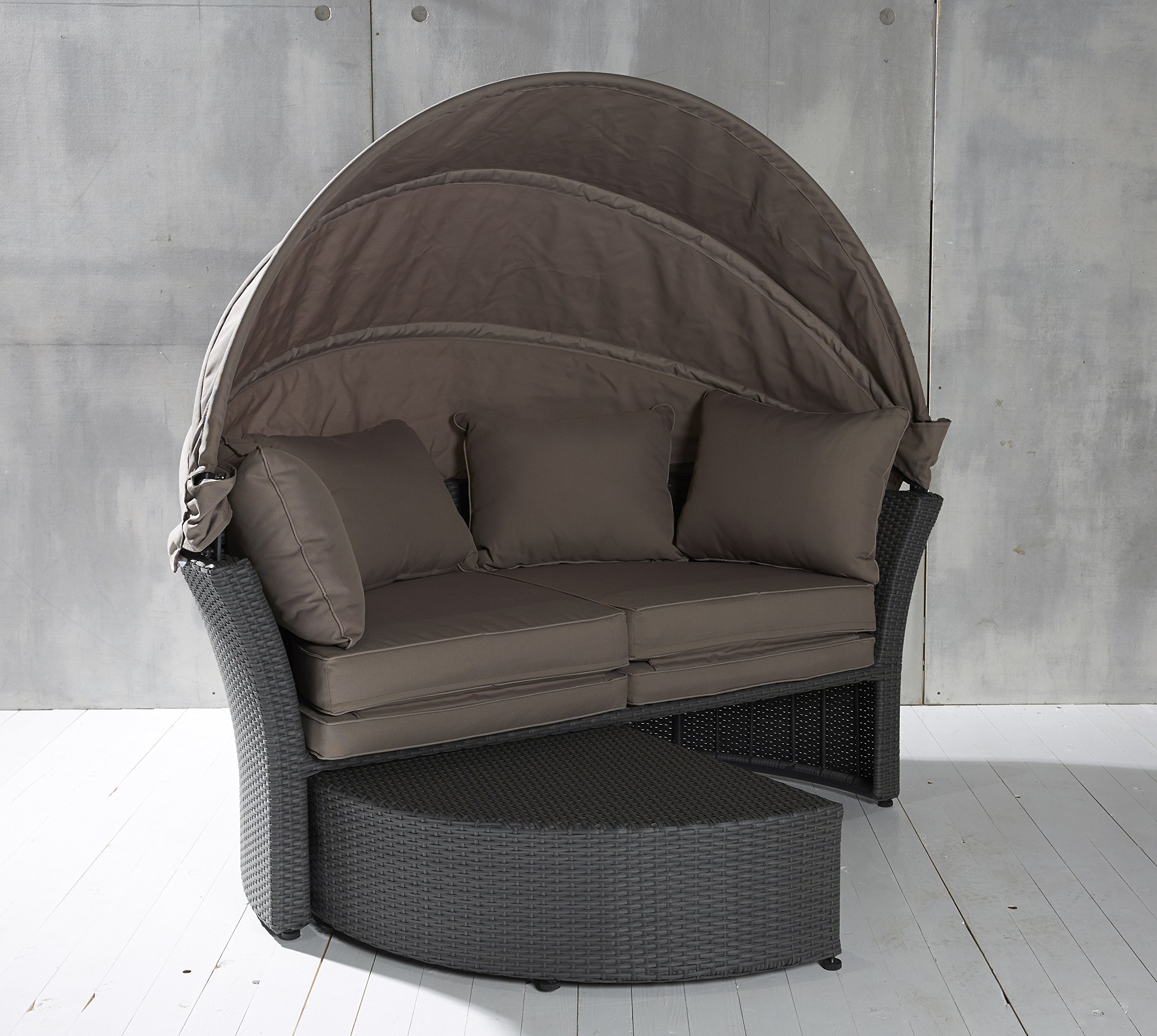 LC Garden Miami Sonneninsel grau Garteninsel Garten Muschel Lounge Outdoor Gartenmöbel Gartenlounge – Bild 4