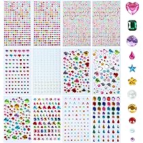 3981 Pezzi Adesivi Strass Per Bambini – 10 Fogli Glitter Con Forme Di Fiore, Cuore E Cerchi