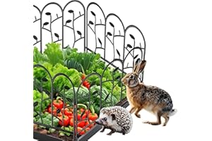 AMAGABELI GARDEN & HOME Amagabeli Garden Home Decorative Garden Fence 6 Pieces 46cm x 214cm Metal Garden Border Outdoor Rustproof Landscape Wrought Iron Wire Fencing Folding Patio Flower Bed Barrier Panel Decor Picket DA039