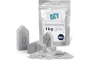 ‎ILP GMBH I LOVE PRODUCTS ILP 1 kg Beton Pulver Grau - Bastelbeton zum Gießen - Zum Basteln von DIY Deko - Kreativ Beton - Gießbeton - Bastel Beton zum Advents Basteln oder Besondere Geschenke