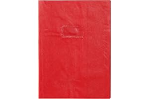 Calligraphe 72203C Un Protège-Cahier Grain Cuir Rouge groseille - A4 21x29,7 cm - 22/100ème avec Porte-Étiquette - PVC Opaque