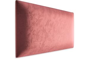 Muralo Samt Wandkissen Stoff Polsterpaneel Schlafzimmer Wohnzimmer Bett Wandpolster Bettkopfteil Lendekissen Modern Luxus Gepolstert Polster Paneel (50 cm x 30 cm, Rosa)