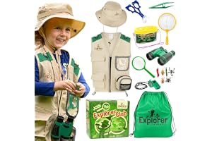 Cheerful Children Toys Upptäckarset för Barn – Insektfångarkostym med Upptäckarhatt & Väst – För Pojkar & Flickor 3–7 År, Utomhus Safari i Trädgården, Natur, Djurparksvaktare, STEM Lärande Leksaker