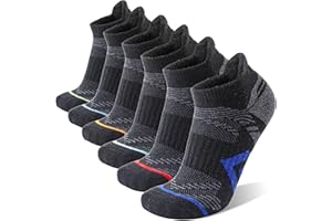 ANTSANG 6 Pares Calcetines Tobillo Lana Merino Senderismo Carrera Compresión Gruesos Acolchados Transpirables Hombre Mujer