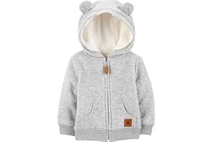 Simple Joys by Carter's Unisex Baby Pulloverjacke mit Kapuze und Sherpa-Futter
