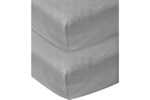 Meyco 563404 2-Pack Fitted Sheet, Co-Sleeper, Grey