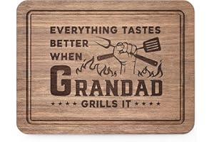 Leebbsin Father's Day Grandad Gifts- Heartwarming Engraved Wooden Chopping Board- Grandad Birthday Gifts, Novelty Presents for Grandads/Grandpa, 11"*8.5"