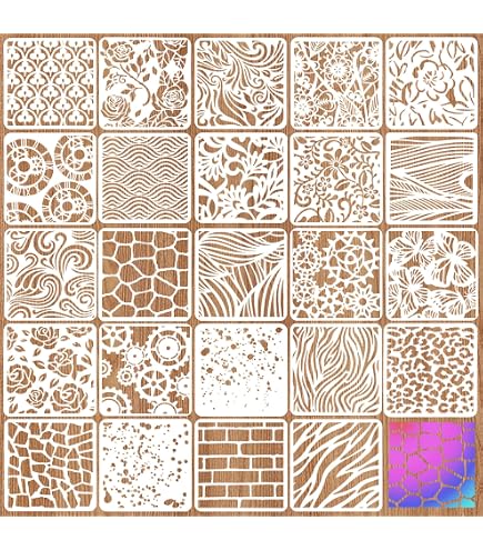 Set 12 Stencil Per Pittura E Disegno – Forme Geometriche Irregolari, Riutilizzabili In PET, 21x29 Cm