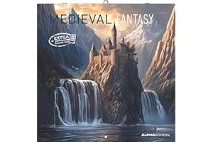 Medieval Fantasy 2026 - Broschürenkalender 30x30 cm (30x60 geöffnet) - Kalender mit Platz für Notizen - Medieval Fantasy - Bildkalender - Planer
