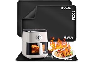 ZJTAPE 2 delar Värmebeständig matta för Air Fryer, 60x40cm värmeskyddsmatta, bänkskivaskydd, silikonmatta för mikrovågsugn, u