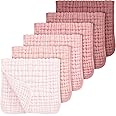 Looxii Muslin Burp Cloths 100% Cotton Muslin Cloths Large 20''x10'' Extra Soft and Absorbent 6 Pack Baby Burping Cloth for Boys and Girls Gradient Pink