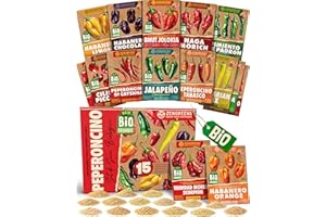 ZenGreens® - Set di Semi di Peperoncino bio (15 pezzi) - 15 Semi di Peperoncino per Coltivazione Facile in Giardino, Balcone o Serra - Semi da Piantare - Sementi