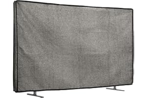 kwmobile Funda para Monitor 32" TV - Protector Antipolvo y antihuellas de Lino para Pantalla de TV - Gris Oscuro