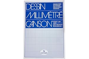 Canson A3 90 GSM Kortsida limmad dyna blått tryck millimeter ritpapper (paket med 50 ark)