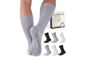 PEMBROOK Diabetic Socks with Grips for Women & Men | Non Binding Edema, Neuropathy Socks | 6-pairs