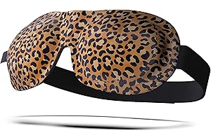 SMUG mascherina per dormire 100% oscurante | adatta alle extension delle ciglia | maschera per dormire | design 3D per sonno profondo | fascia in regolabile e confortevole | leopardato