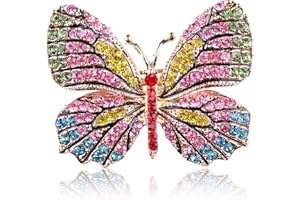 Kaichen Butterfly Colorful Rhinestone Brooch, Jewelry for Women, Girls, Ladies, Exquisite Packaging
