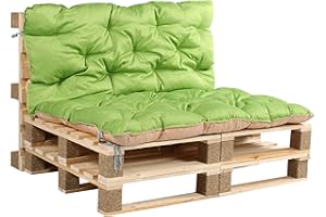 MEERWEH HOMECALL Coussin réversible avec dossier pour palette de jardin, environ 120 x 140 x 12 cm - Multicolore